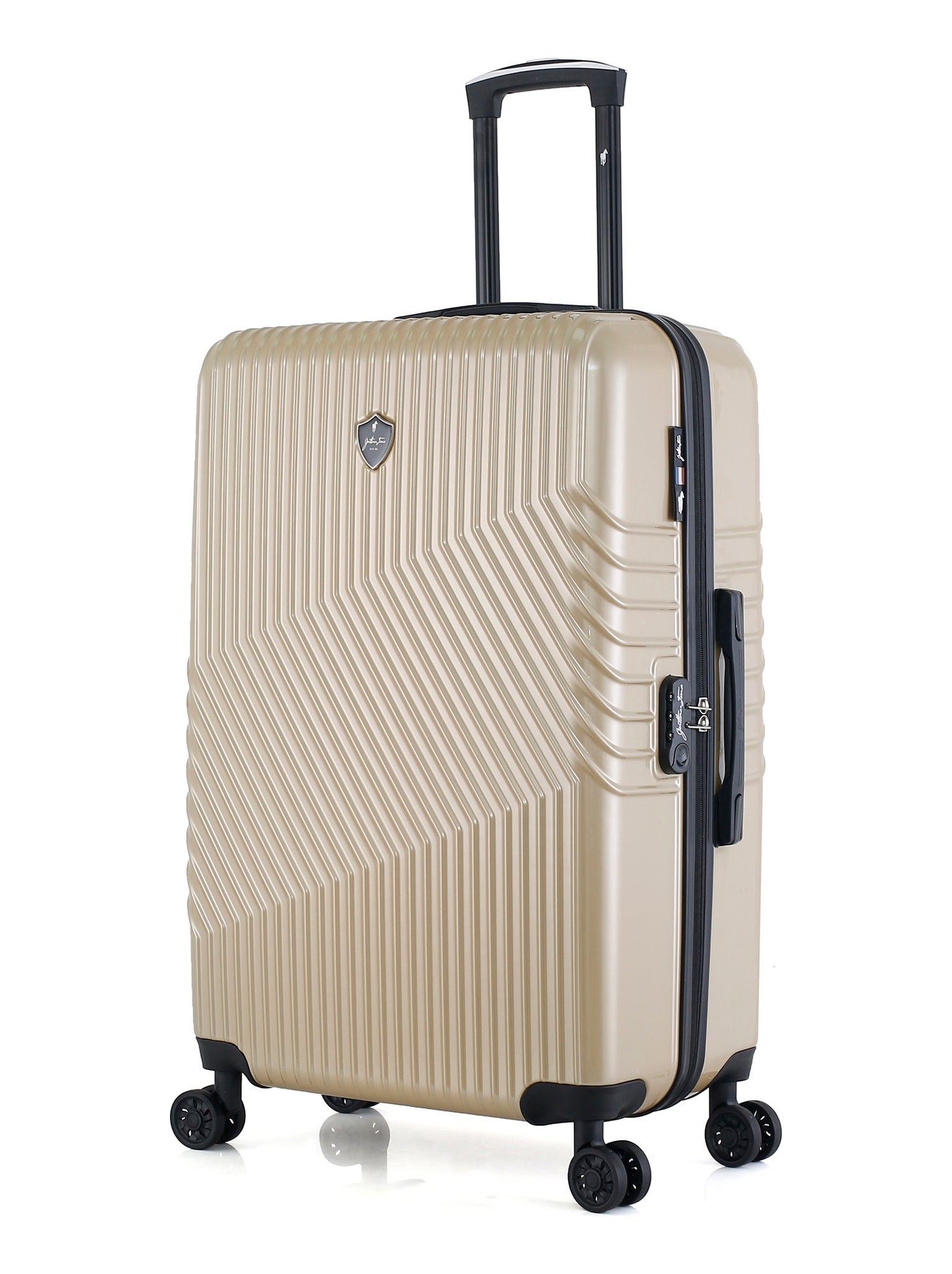 Lot De 3 Valises JET LAG Dubai - 39L, 100L, 140L - Coque Rigide Beige, Roues Multidirectionnelles, Serrure à Combinaison - 4