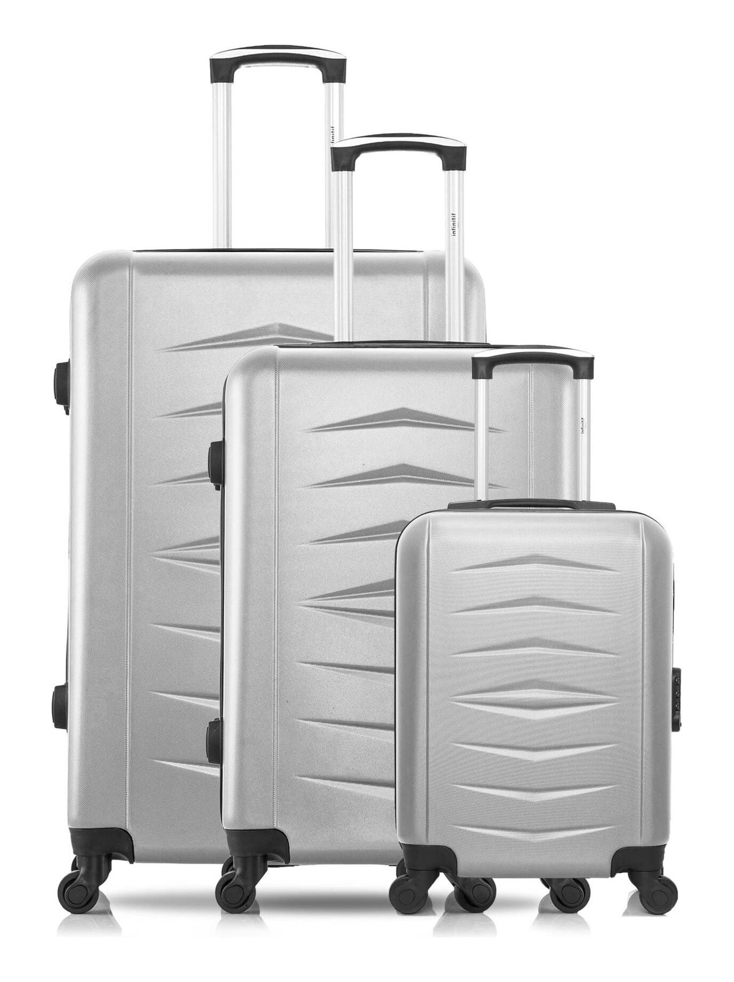 Lot De 3 Valises JET LAG Dubai - 39L, 100L, 140L - Coque Rigide Beige, Roues Multidirectionnelles, Serrure à Combinaison - 5