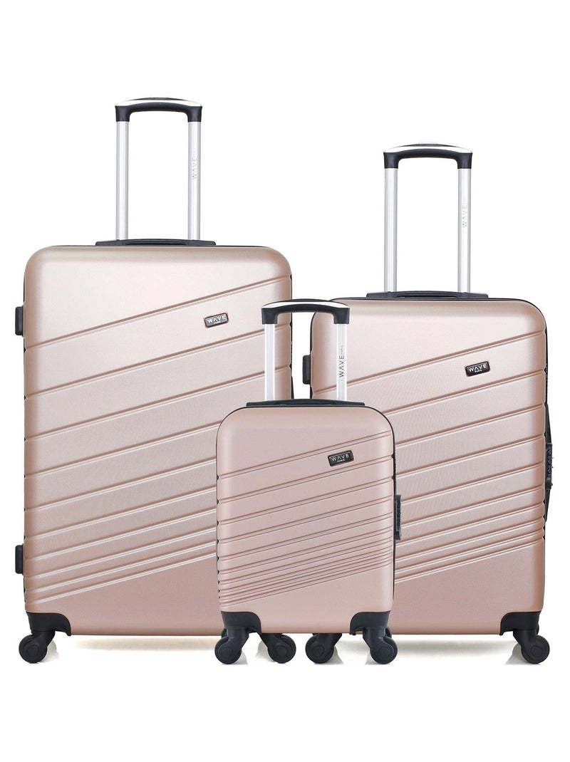 Lot de 3 - Valises grand format, weekend et cabine XXS TIGRE Rose clair - Kiabi