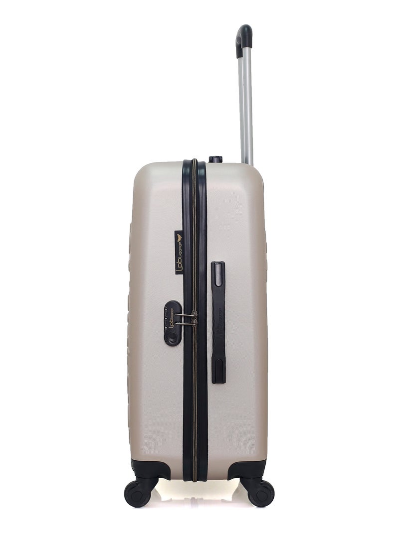Valise Cabine Benzi Stripes Champagne + Vanity Assorti - 9673