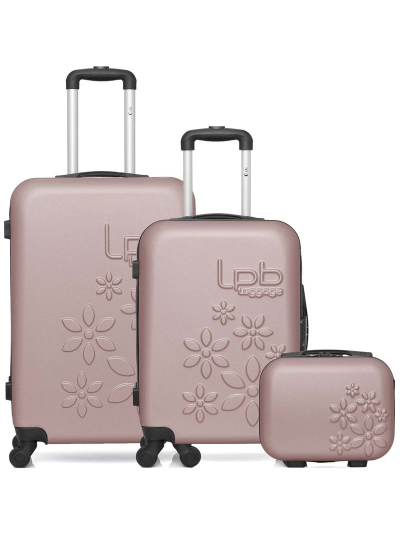 Lot de 3 - Valises weekend, cabine et vanity ELEONOR Rose clair - Kiabi