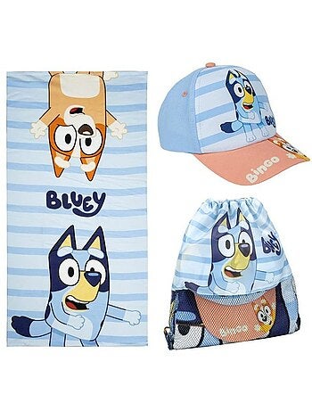 Lot de 3 accessoires plage/sport (serviette, sac, casquette) - BLUEY