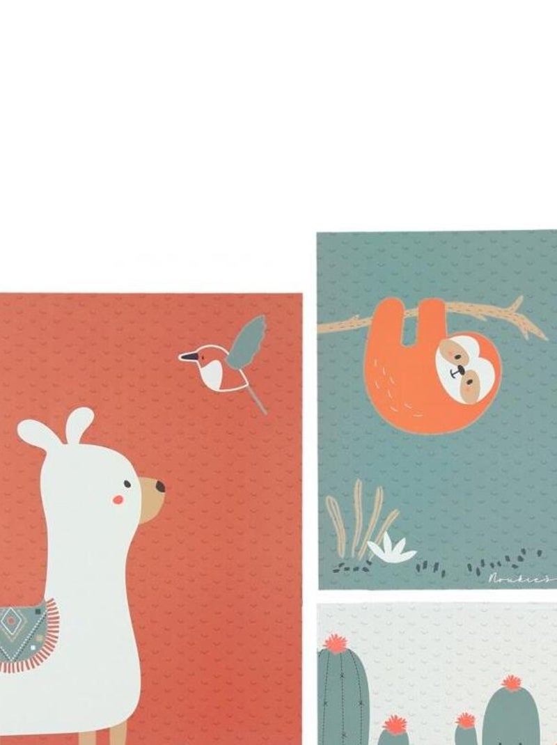 Lot de 3 affiches Moris & Sacha (30 x 40 cm et 21 x 30 cm) Orange corail - Kiabi