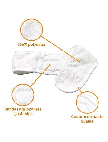Lot de 3 bandeaux de maquillage pour cheveux avec bande agrippante - Vivezen