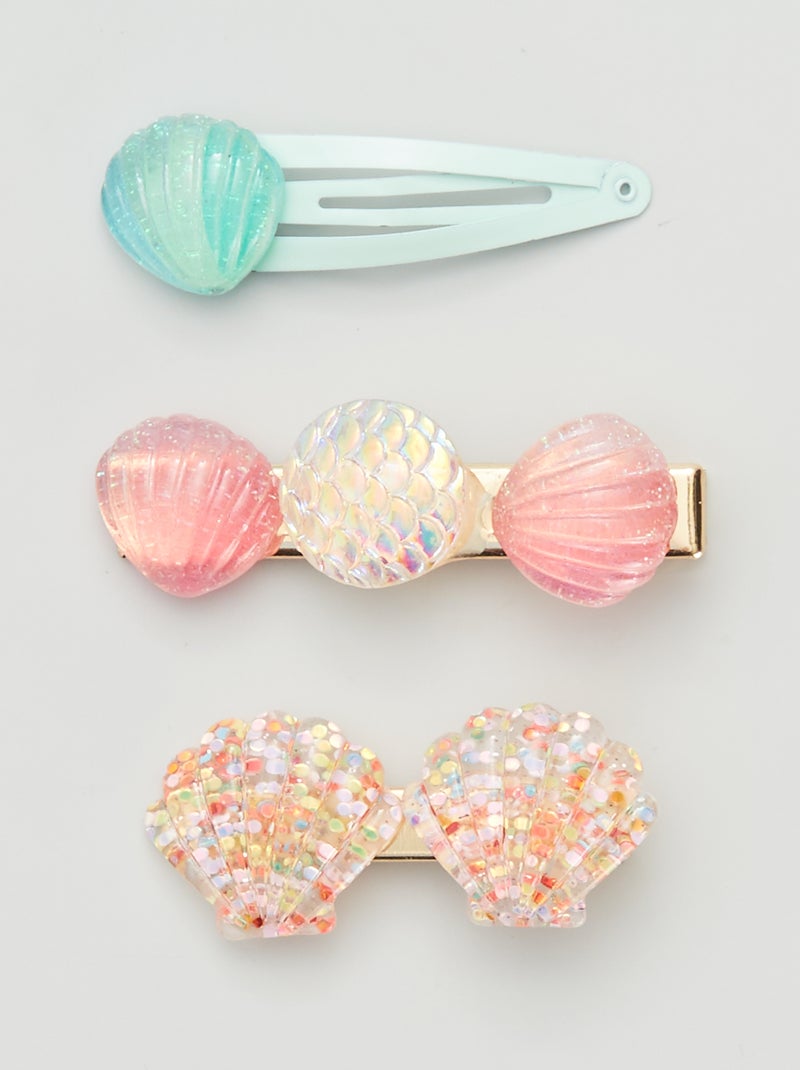 Lot de 3 barrettes coquillages multicolore - Kiabi