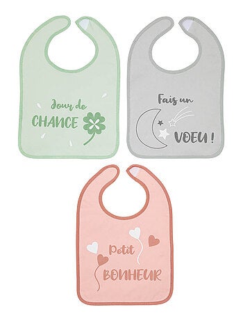 Lot de 3 bavoirs 6 mois 25x36 cm - Chance - Babycalin