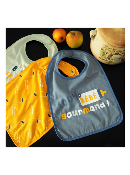 Lot de 3 bavoirs 6 mois 25x36 cm Bébé gourmand - Kiabi