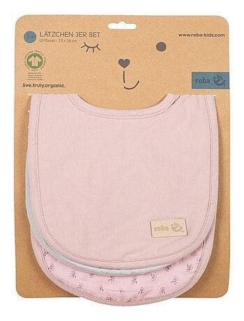 Lot de 3 bavoirs ajustables en coton bio - ROBA 'Lil Planet'