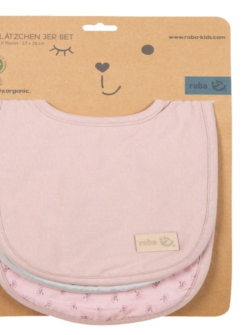 Lot de 3 bavoirs ajustables en coton bio - ROBA 'Lil Planet' - Kiabi