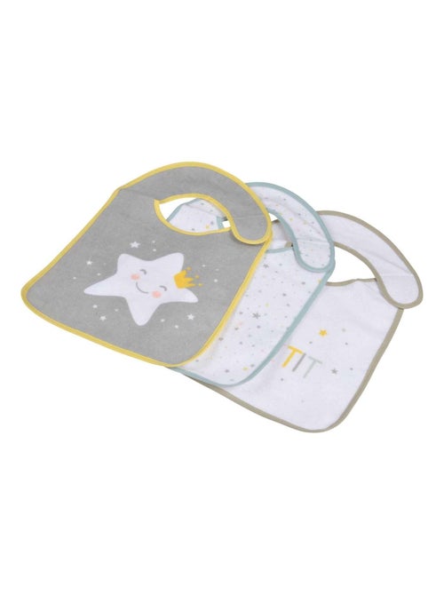 Lot de 3 bavoirs avec scratch TENDRESSE - Kiabi