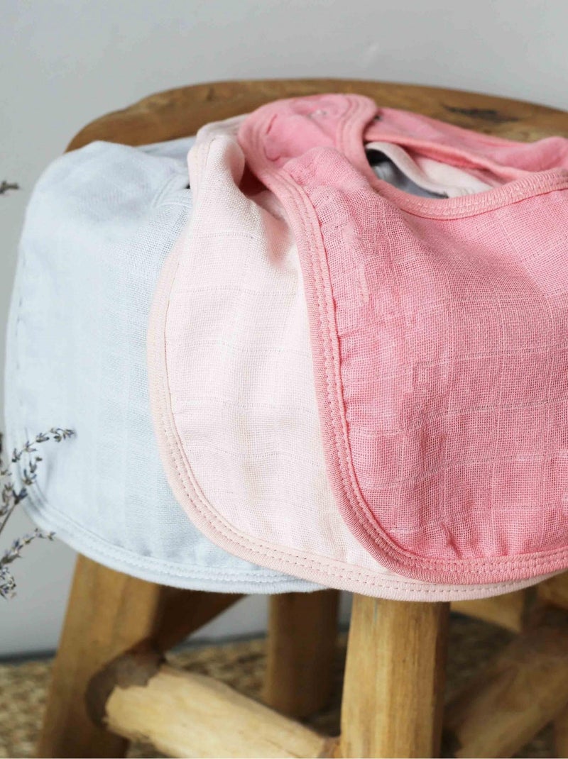 Lot de 3 bavoirs bébé 1er âge bébé Trois Kilos Sept Gris - Kiabi