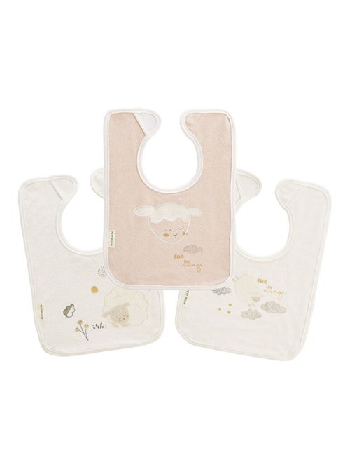 Lot de 3 bavoirs bébé Câlins - Kiabi