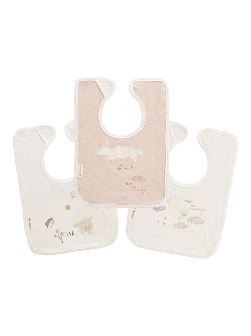 Lot de 3 bavoirs bébé Câlins Ecru - Kiabi