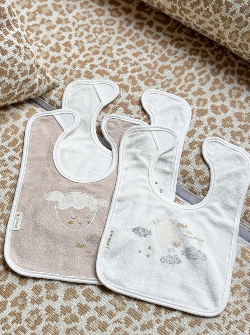 Lot de 3 bavoirs bébé Câlins Ecru - Kiabi