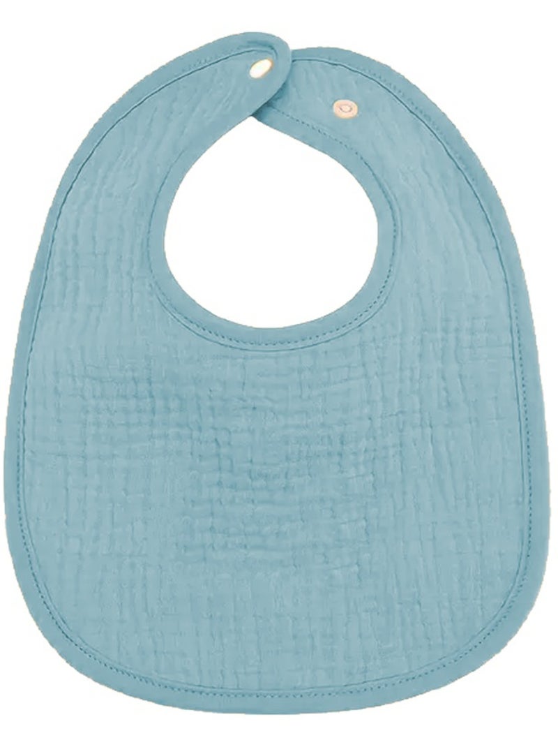 Lot de 3 bavoirs bébé en gaze de coton Baleine Les Chatounets Bleu Jaune - Kiabi
