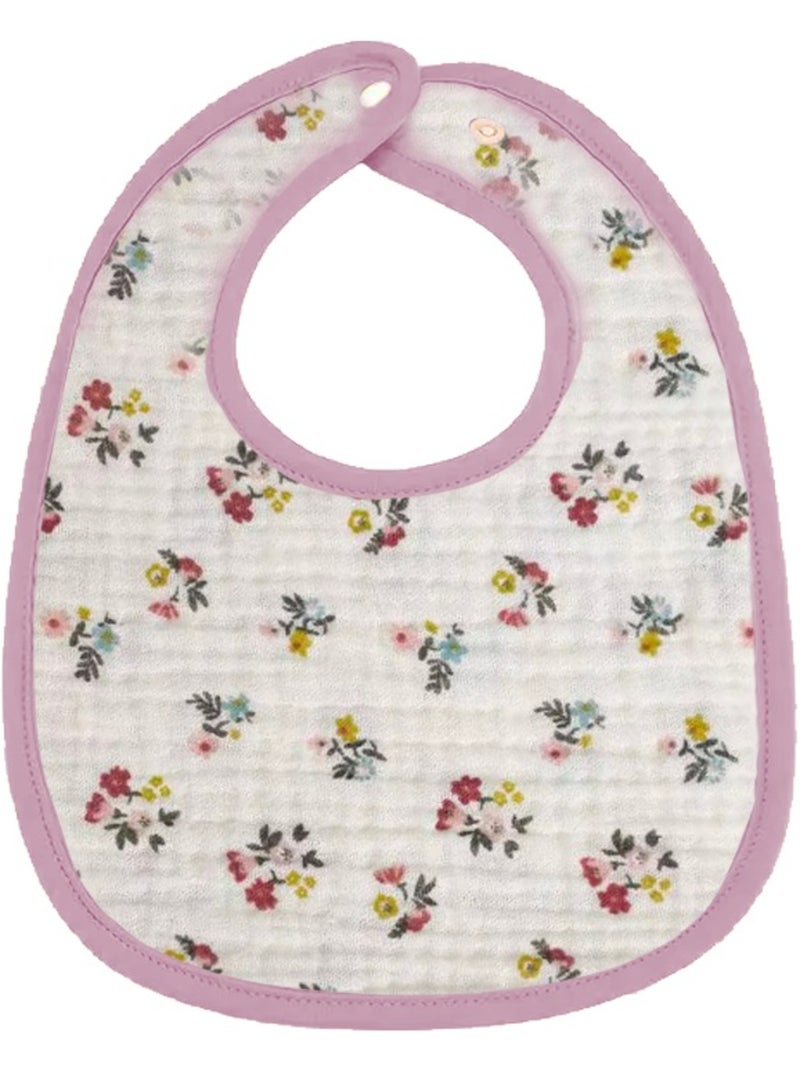 Lot de 3 bavoirs bébé en gaze de coton Fleur Les Chatounets Beige/Rose - Kiabi