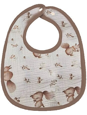 Lot de 3 bavoirs bébé en gaze de coton Baleine Les Chatounets