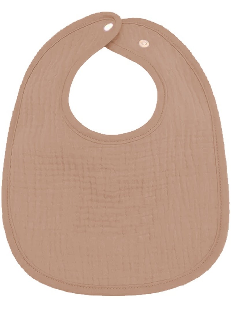 Lot de 3 bavoirs bébé en gaze de coton Noix Les Chatounets Marron chocolat - Kiabi