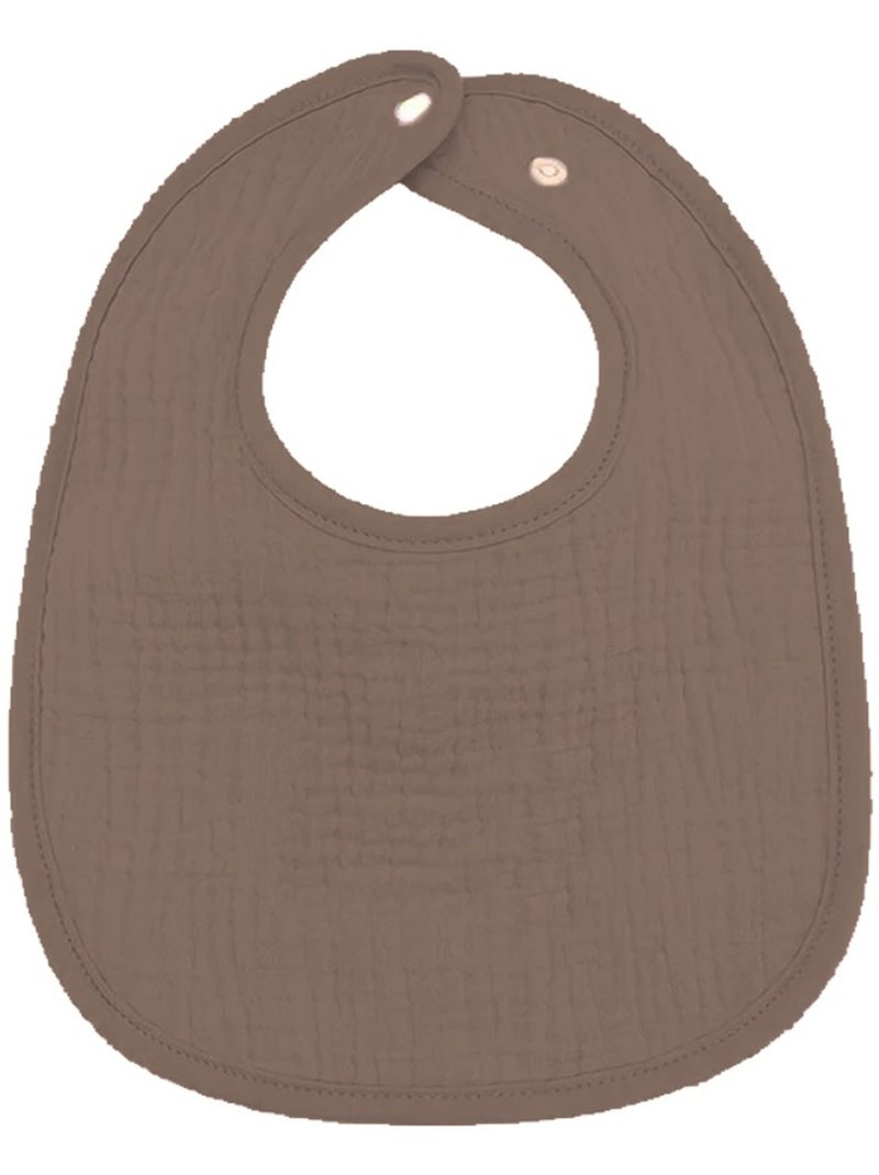 Lot de 3 bavoirs bébé en gaze de coton Noix Les Chatounets Marron chocolat - Kiabi