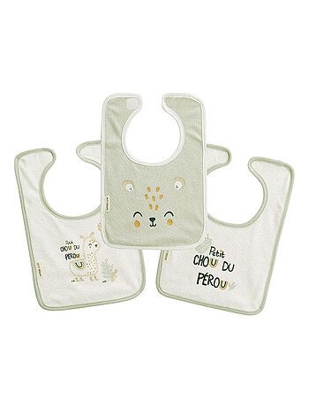 Lot de 3 bavoirs bébé Mon Petit Chou du Pérou