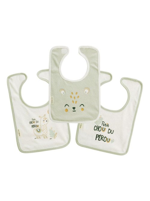 Lot de 3 bavoirs bébé Mon Petit Chou du Pérou - Kiabi