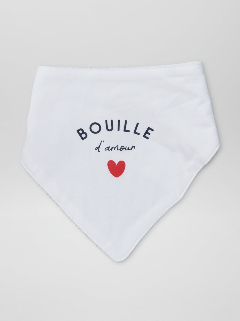 Lot de 3 bavoirs Bleu/blanc/rouge - Kiabi