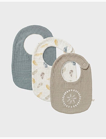 Lot de 3 bavoirs, coton bio noukie's