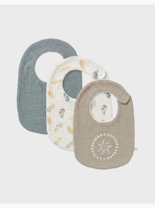 Lot de 3 bavoirs, coton bio noukie's - Kiabi