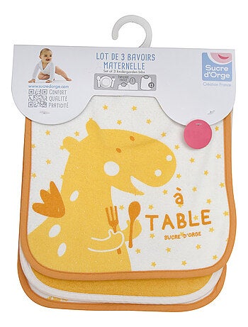 LOT DE 3 BAVOIRS ELASTIQUE LULU EPONGE