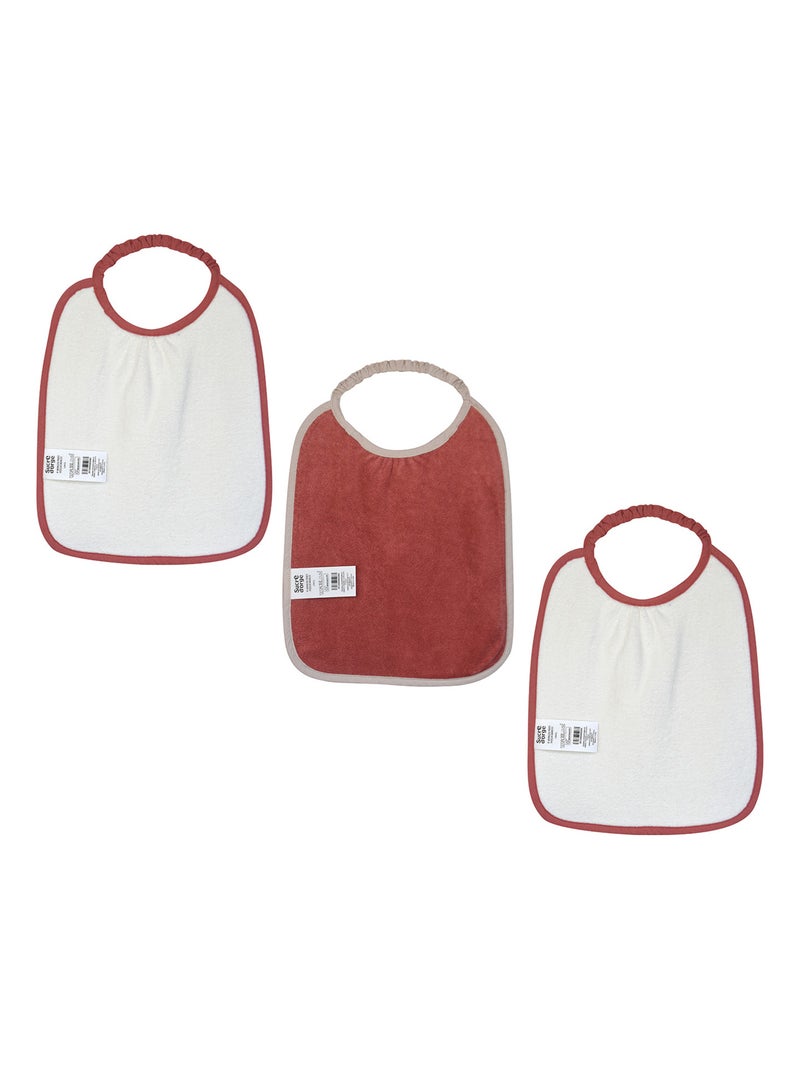 LOT DE 3 BAVOIRS ELASTIQUE OLYMPE EPONGE Rose - Kiabi