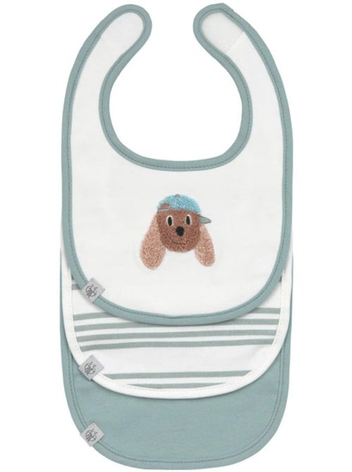 Lot de 3 bavoirs en coton 0-6 mois Tiny Team Dog - Kiabi