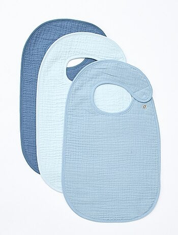 Lot de 3 bavoirs en gaze de coton doublure en éponge