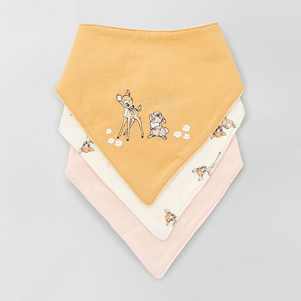 Lot De 3 Bavoirs En Triangle Disney Bebe Fille Jaune Kiabi 7 00