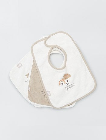 Lot de 3 bavoirs éponge