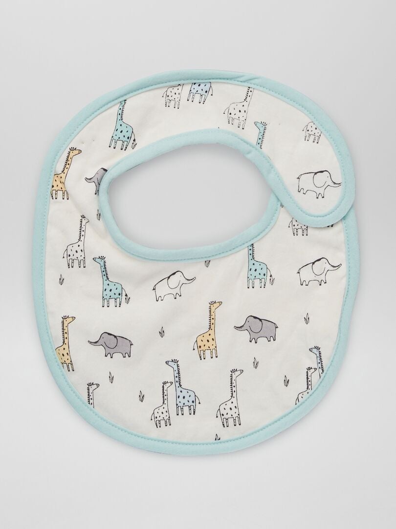 Lot de 3 bavoirs éponge forme ronde Blanc - Kiabi
