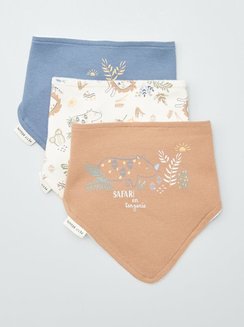 Lot de 3 bavoirs forme bandana - Kiabi