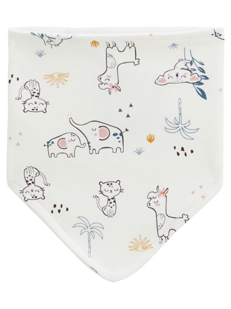 Lot de 3 bavoirs foulards Lovely Safari Bleu - Kiabi