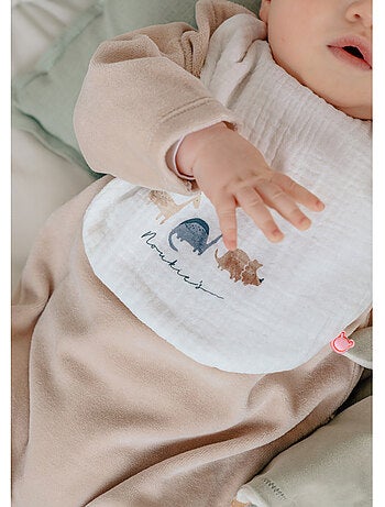 Lot de 3 bavoirs, mousseline de coton bio et éponge Noukie's