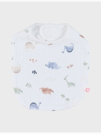 Lot de 3 bavoirs, mousseline de coton bio et éponge Noukie's