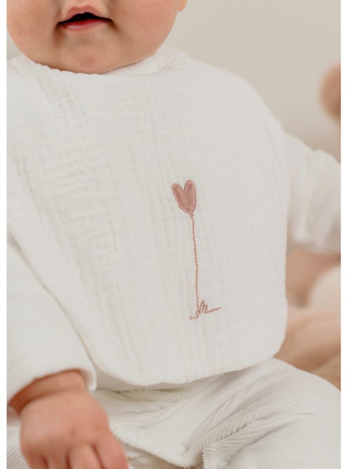 Lot de 3 bavoirs, mousseline de coton bio et éponge Noukie's - Kiabi