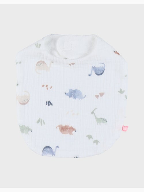 Lot de 3 bavoirs, mousseline de coton bio et éponge Noukie's - Kiabi