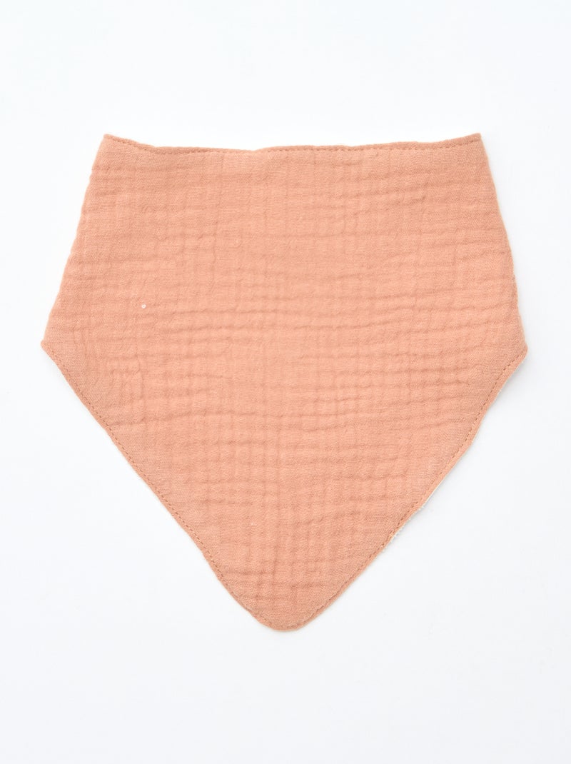 Lot de 3 bavoirs naissance en coton Rose - Kiabi