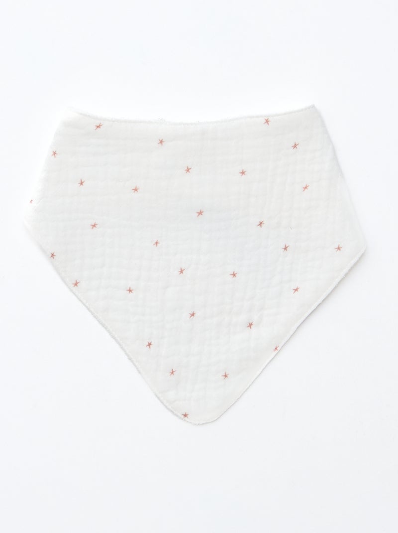 Lot de 3 bavoirs naissance en coton Rose - Kiabi