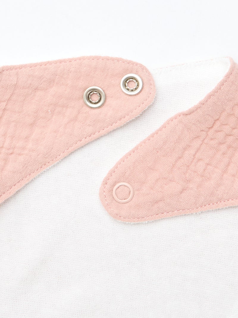 Lot de 3 bavoirs naissance en coton Rose - Kiabi