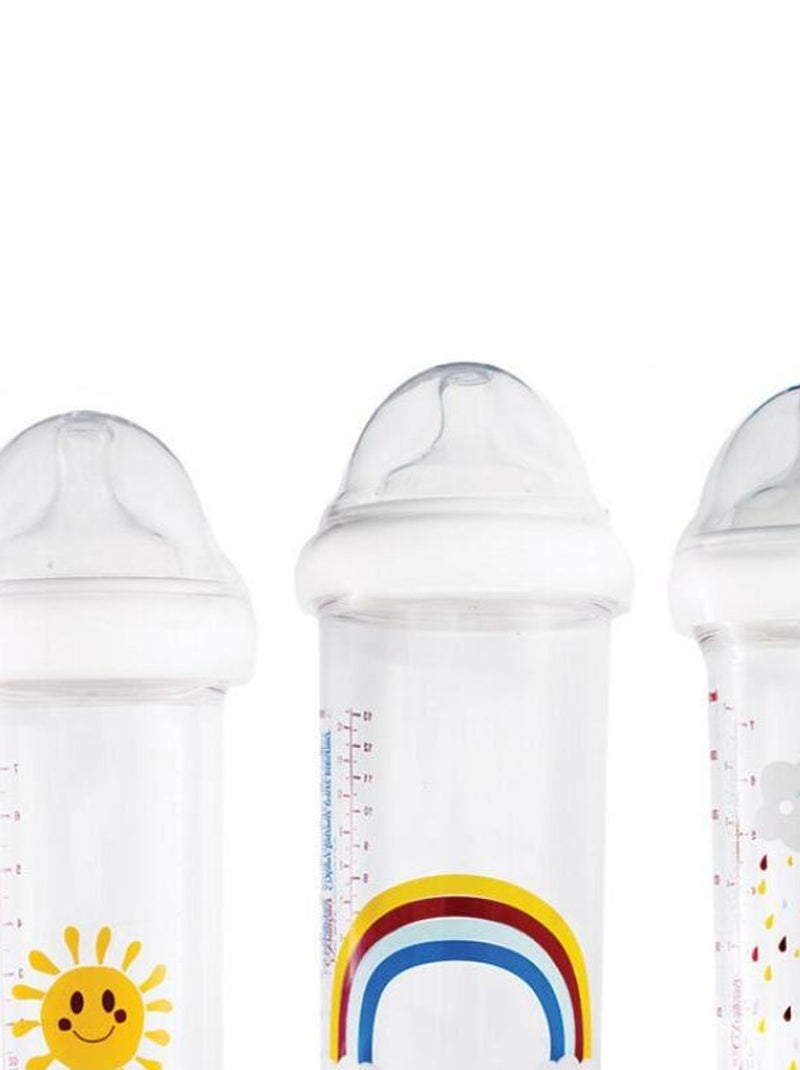 Lot de 3 biberons anti colique gigognes Rainbow Arc-en-ciel (360 ml et 210 ml) Multicolore - Kiabi