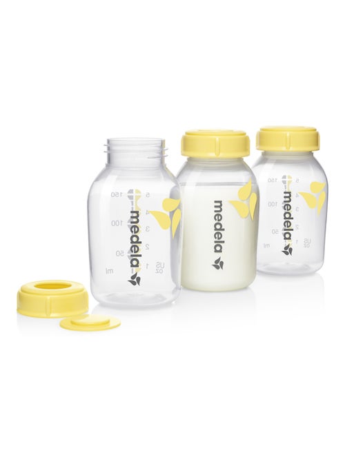 Lot de 3 biberons de recueil Medela 150 ml - Conservation lait maternel - Kiabi