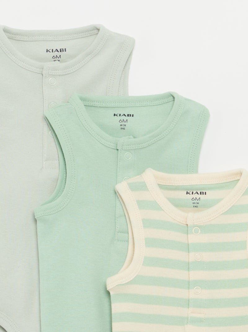 Lot de 3 bodies - 3 pièces Vert - Kiabi