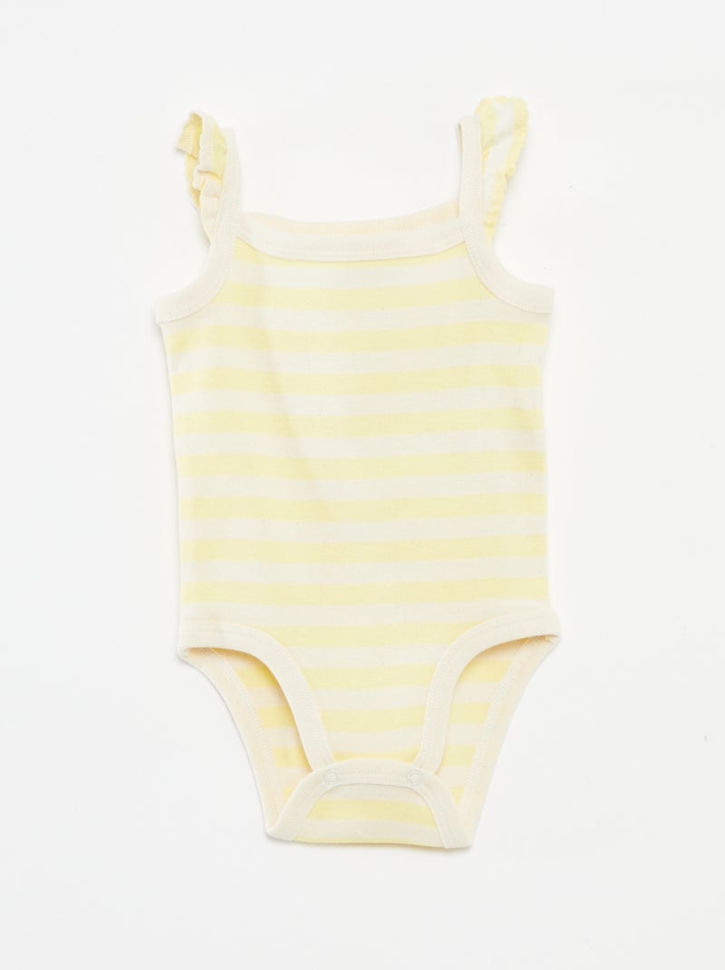 Lot de 3 bodies à bretelles volantées BLEU - Kiabi