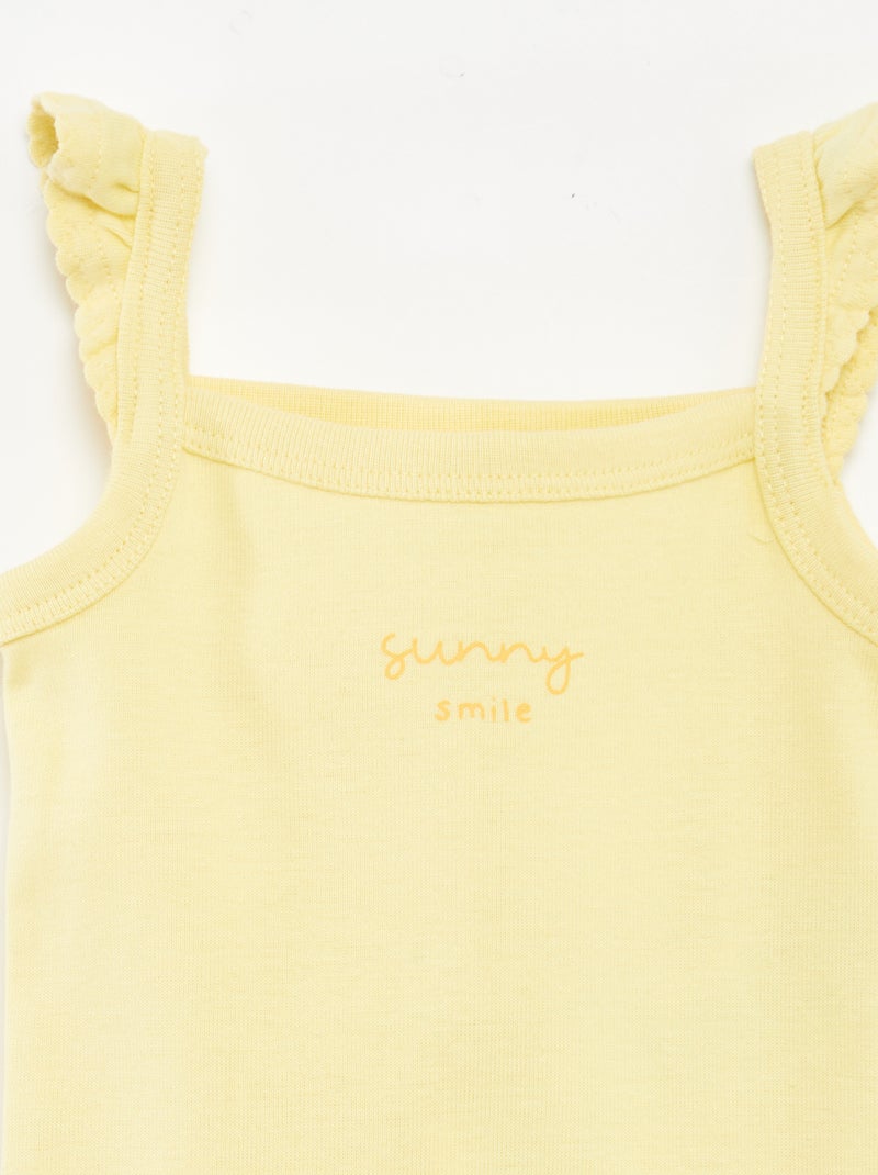 Lot de 3 bodies à bretelles volantées BLEU - Kiabi