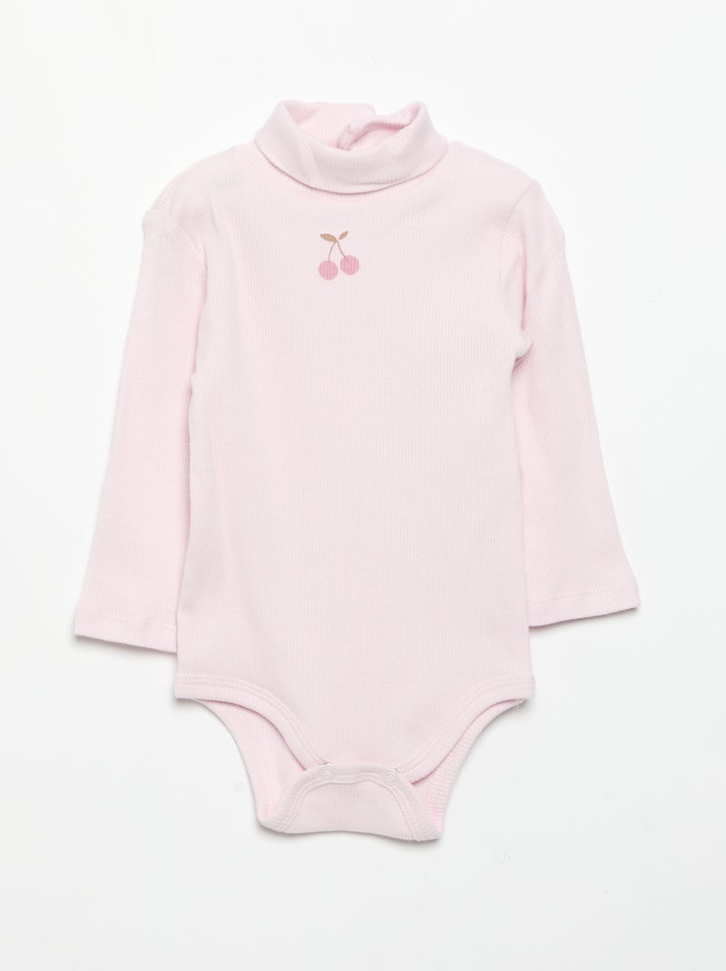 Lot de 3 bodies à col roulé Rose - Kiabi